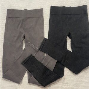 Forever 21 Black and gray soft almost corduroy like stretchy leggings. 2 pair